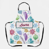 Tablier Pastel Watercolor Christmas Apron – Personalized (Recto)
