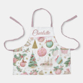 Tablier Pastel Whimsical Christmas Kids Apron Custom Name (Recto)
