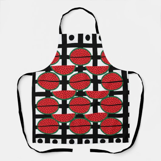 Tablier Pastèque Motif Géométrique de Fruit d'Été (Recto)
