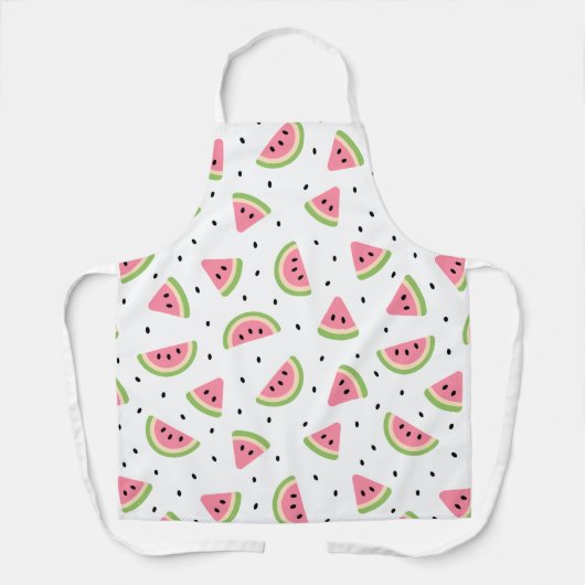 Tablier Pastèque rose, Graines de pastèque, Motif d'été (Recto)