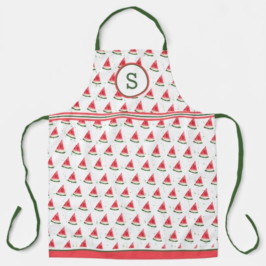 Tablier Pastèque sur éclaboussure monogrammée (Recto)