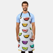 Tablier pastèques lumineuses : motif sans couture colorée. (Porté)