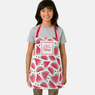 Tablier Pastère pour enfants Motif de pastèque personnalis