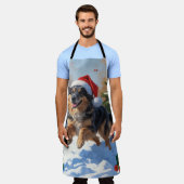 Tablier Pasteur anatolien Noël Festif Neige (Porté)