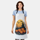 Tablier Patch de citrouille effrayant � T-shirt rétro Hall (Porté)
