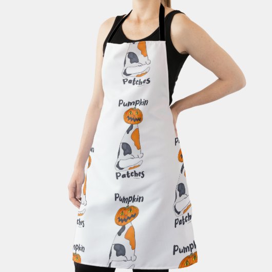 Tablier Patches Citrouilles mignonnes Halloween Calico Mot (Insitu)