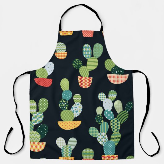 Tablier Patchwork Cactus Plantes Motif sans couture (Recto)