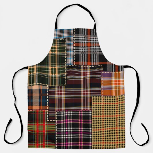 Tablier patchwork chercks motif, design tartan, surface (Recto)