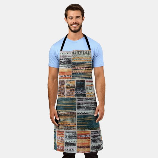 Tablier Patchwork collage mixage, surface composée motif i (Porté)