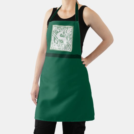 Tablier Patchwork de dentelle de rennes de Noël vert (Insitu)