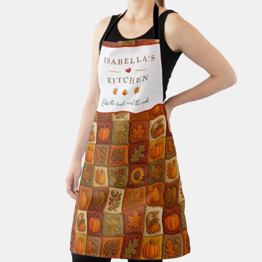 Tablier Patchwork de récolte d'automne avec Citation de bé (Insitu)