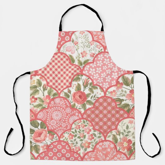Tablier patchwork floral transparent motif avec roses pa (Recto)