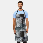 Tablier patchwork monochrome Abstrait (Porté)