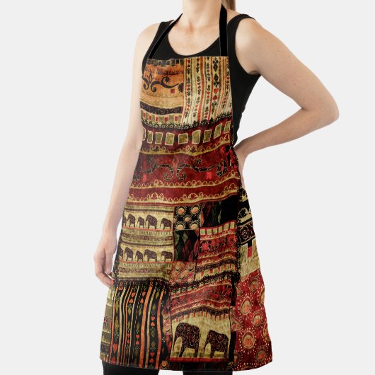 Tablier Patchwork motif africain grunge imprimer arrière - (Insitu)