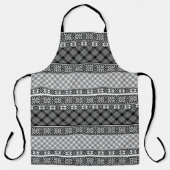 Tablier Patchwork rayé noir et blanc avec dentelle (Recto)