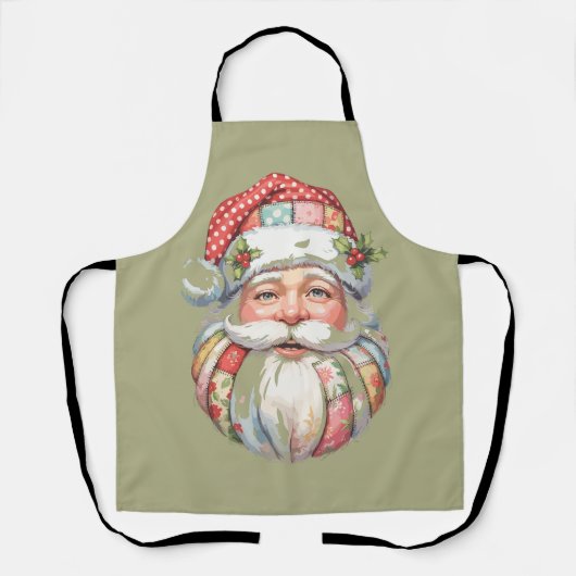 Tablier Patchwork Santa Claus Christmas Retro (Recto)