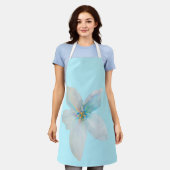 Tablier Pâte de fleur d'aquarelle à fleurs blanches (Porté)