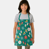 Tablier Patins à glace Flammes de neige Turquoise Monogram (Insitu)