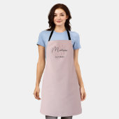 Tablier Pâtisserie avec logo monogramme rose (Porté)
