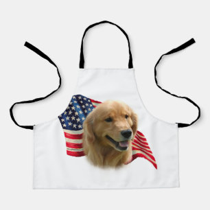 Tablier Patriotc Golden Retriever All-Over Imprimer Tablie