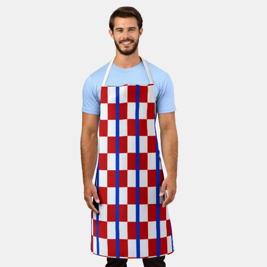 Tablier Patriotic Checkerboard Kitchen Apron (Porté)