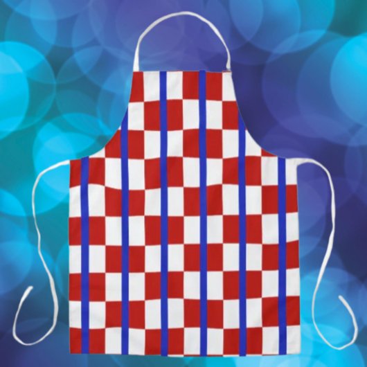 Tablier Patriotic Checkerboard Kitchen Apron