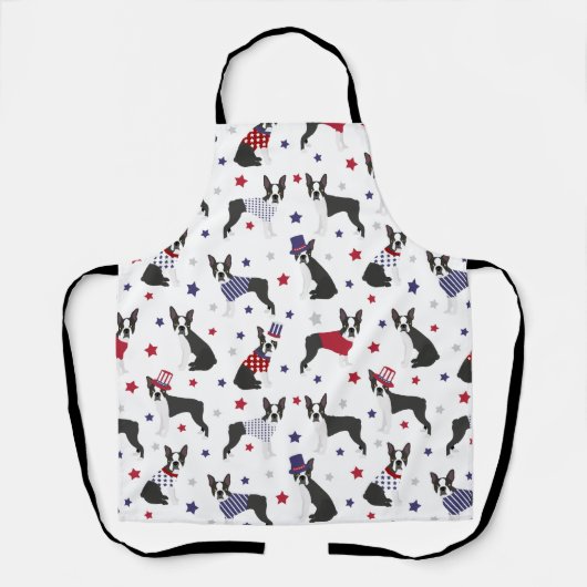 Tablier Patriotique Boston Terrier Dog Apron (Recto)