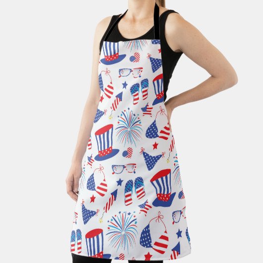 TABLIER PATRIOTIQUE ROUGE BLANC BLEU ÉTÉ OBJETS (Insitu)