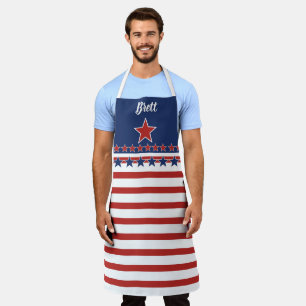 Tablier Patriotique Rouge Blanc & Bleu, Etoiles & Stripes 