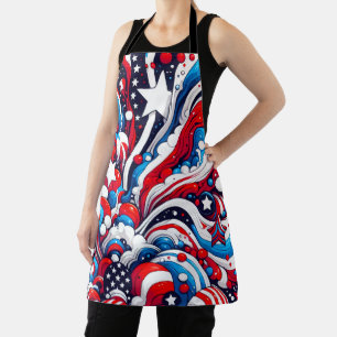 Tablier Patriotique rouge, blanc et bleu 4 juillet
