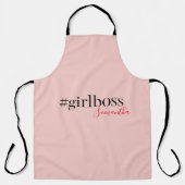 Tablier Patron et nom de fille rose moderne | best Girly G (Recto)