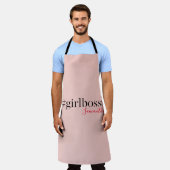 Tablier Patron et nom de fille rose moderne | best Girly G (Porté)