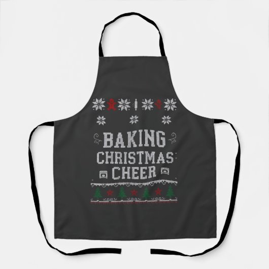 Tablier Patte de tricot de four à biscuits de Noël au ging (Recto)