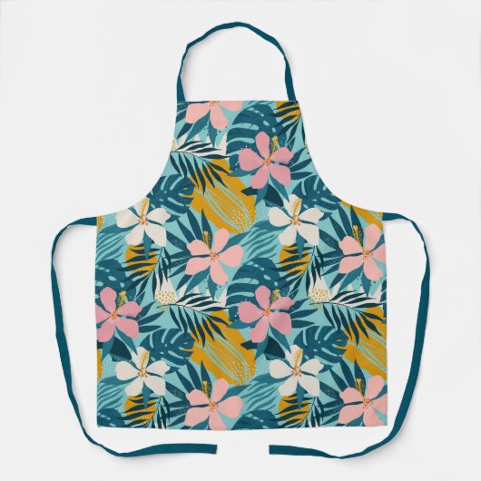 Tablier Pattern tropical hibiscus (Recto)