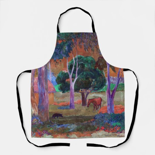 Tablier Paul Gauguin - Paysage avec un cochon et un cheval (Recto)