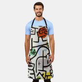 Tablier Paul Klee "Port riche" Moderne Abstrait (Porté)