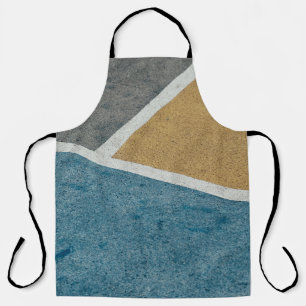 Tablier Pavé peint gris, jaune et bleu