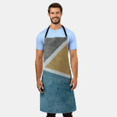 Tablier Pavé peint gris, jaune et bleu (Porté)