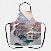 Tablier Pavillon de découpe de papier Paysage (Recto)
