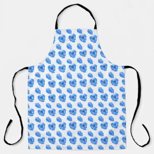 Tablier Pavot bleu Fleurs été motif nature