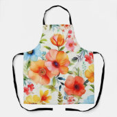 Tablier Pavot floral gai et clair (Recto)