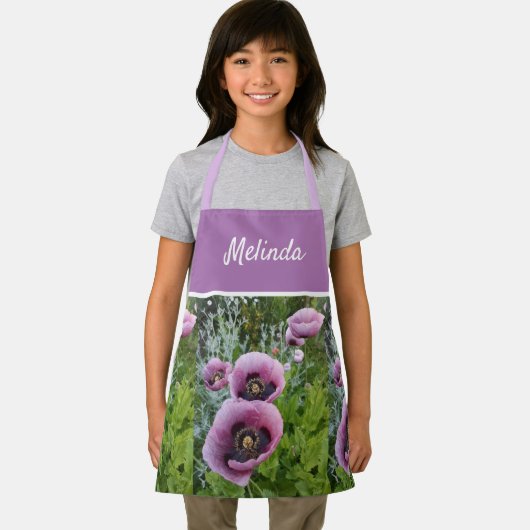Tablier Pavot rose Fleurs pourpres Filles Enfants Apron (Insitu)