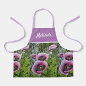 Tablier Pavot rose Fleurs pourpres Filles Enfants Apron (Recto)