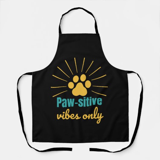 Tablier Paw-sitive Vibes Only cat lover (Recto)