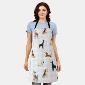 Tablier Paws Gingham jolis chiens (Porté)