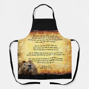 Tablier Pax Christos, Lion avec Ésaïe 11:6-9