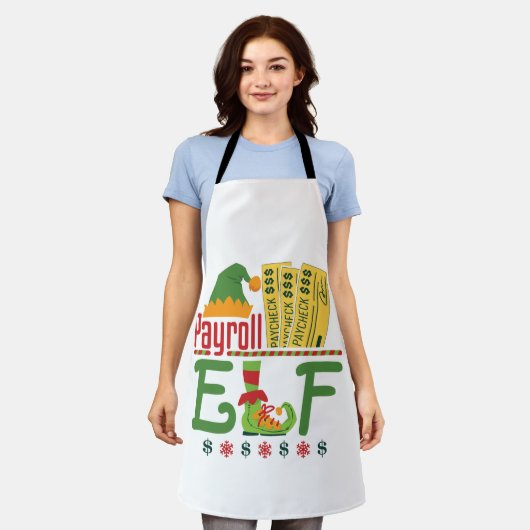 Tablier Payroll Elf Noël commis de paye Gestionnaire (Porté)