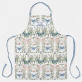 Tablier Pays Anglais Floral Bleu et Blanc Grand-mère (Recto)