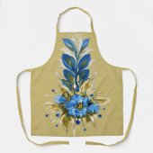 Tablier Pays Moderne Bleu Floral (Recto)