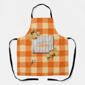 Tablier Pays rustique monogrammed orange en vichy (Recto)